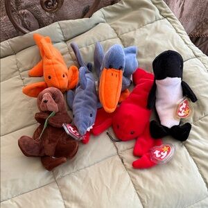Vintage Ty Beanie Babies sea set